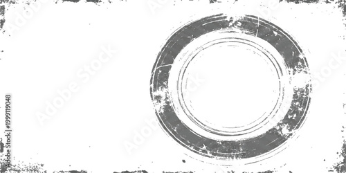 Old rustic metal ring with heavy scratches and weathered texture in a circular shape