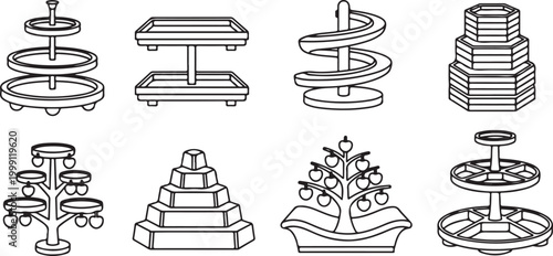 Flat icon set of antique kitchen scales and balances vector illustration Vector
