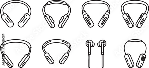 Black and white vector icons of light bulbs set isolated Vector