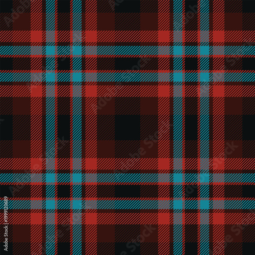 Empty pattern fabric background, give plaid seamless texture. Nyc check textile vector tartan in dark and black colors.
