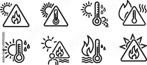 Black and white vector icons of light bulb ideas Vector