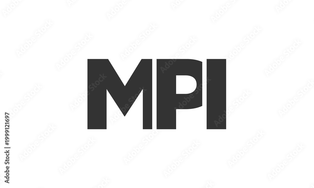 Obraz premium MPI logo design template with strong and modern bold text. Initial based vector logotype featuring simple and minimal typography. Trendy company identity.