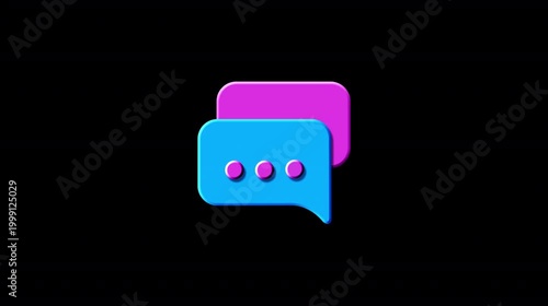 Chat Message Bubbles Loop (Seamless, Alpha Channel)