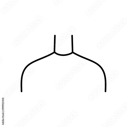 Women Neckline Styles Vector Illustration, Minimal Fashion Top Outline design.