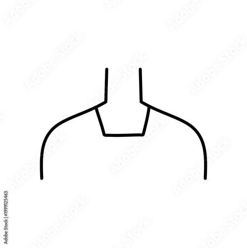 Women Neckline Styles Vector Illustration, Minimal Fashion Top Outline design.