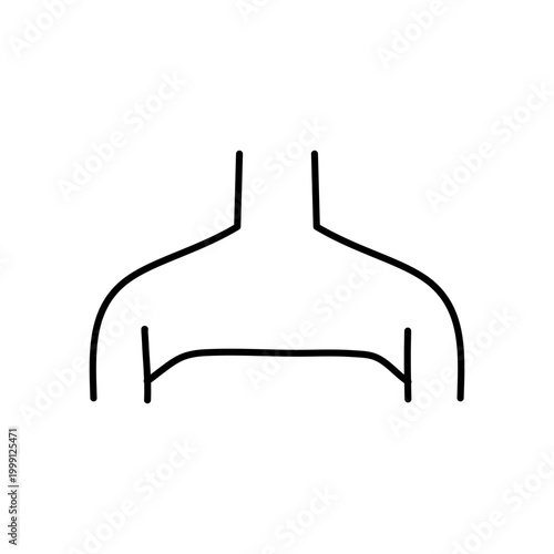 Women Neckline Styles Vector Illustration, Minimal Fashion Top Outline design.