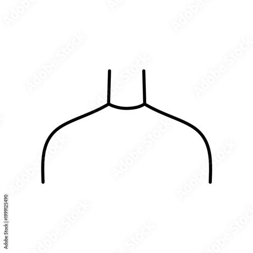 Women Neckline Styles Vector Illustration, Minimal Fashion Top Outline design.