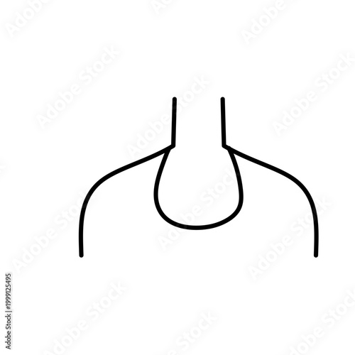 Women Neckline Styles Vector Illustration, Minimal Fashion Top Outline design.