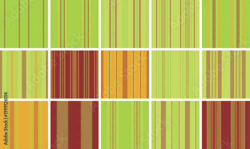 Striped pattern set tailored for composition notebooks. Classic lines designs add charm and appeal to school supplies. Vector structure ensures clean edges.