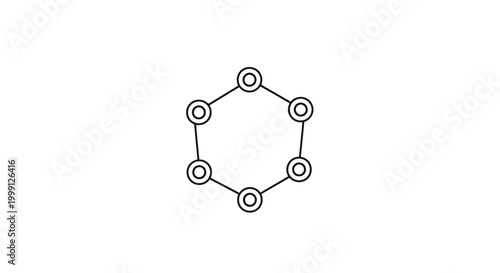 Blockchain Network Circle Icon Vector, Decentralized Connection Nodes Technology Symbol