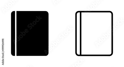 Black and white icons of closed books side by side on a plain background