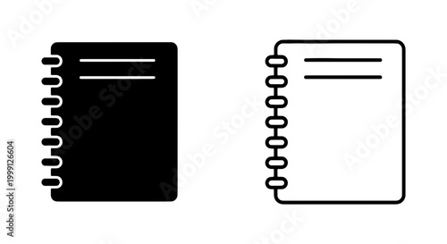Two spiral bound notebooks in black and white