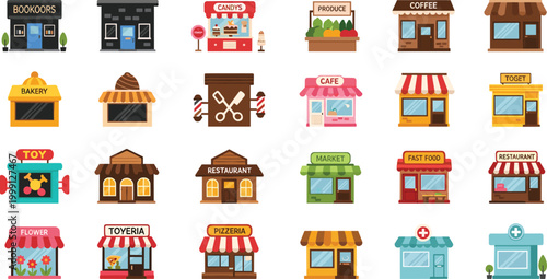 Shop Fronts and Storefronts Collection for Retail, Food, and Specialty Businesses Design