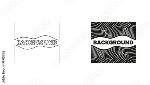 Background text frame with wavy line patterns for creative graphic design and layout projects