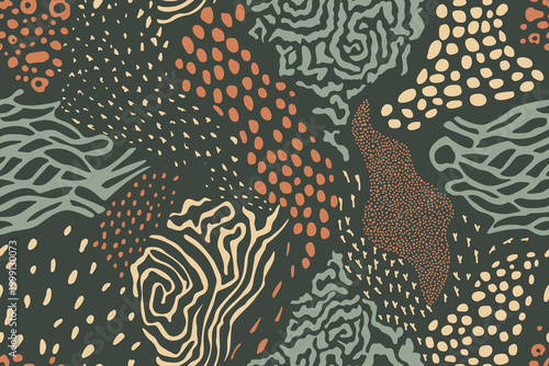 Abstract pastel olive spots vector print trendy color pattern seamless.