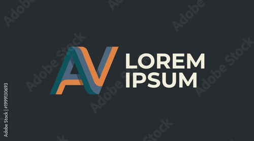 This modern abstract logo showcases bold colors and a unique letter combination, reflecting innovation and contemporary design suited for various business applications.