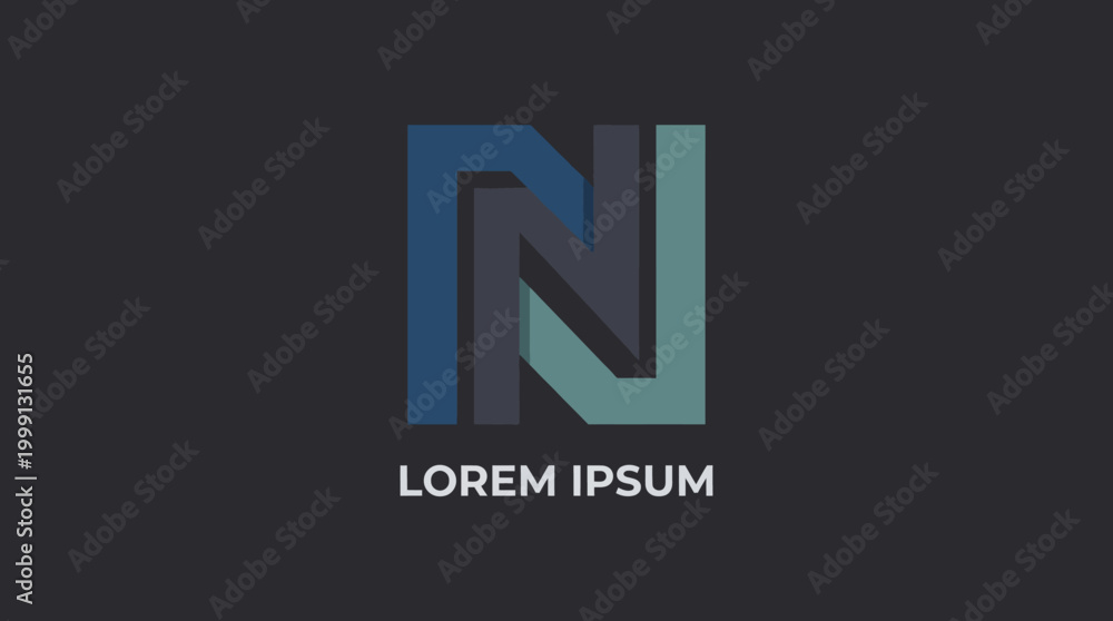 Fototapeta premium This unique logo features interlocking shapes made from contrasting colors, representing connection and collaboration, making it perfect for various business applications.