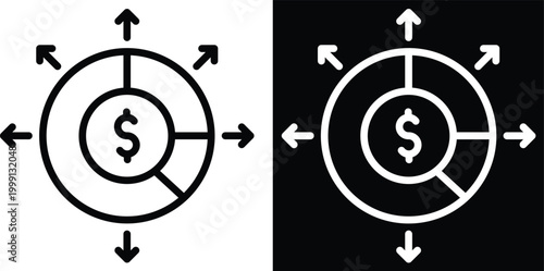 allocate Two-tone version in black and white background