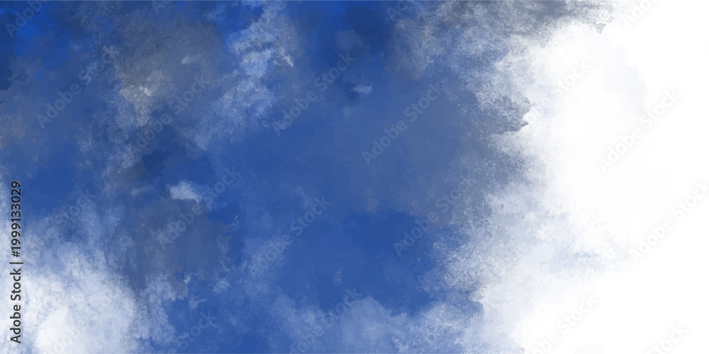 Obraz premium Deep Blue and Grey Watercolor Cloud Texture Background with White Space for Design abstract splash