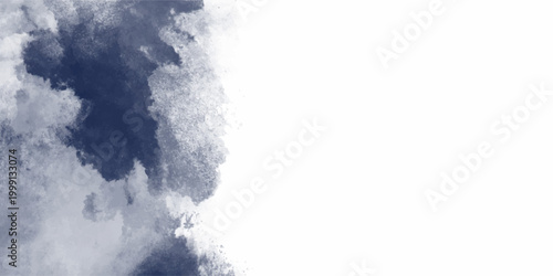 Deep navy blue watercolor wash with soft gray undertones on a white background, offering a sophisticated and artistic backdrop for design