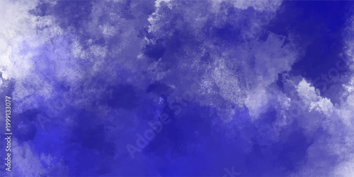 Deep royal blue watercolor cloud texture with light accents and white areas for creative design and abstract backgrounds