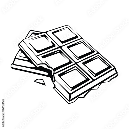 Silhouette chocolate bar broken into pieces