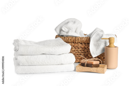 Wicker basket with clean to...