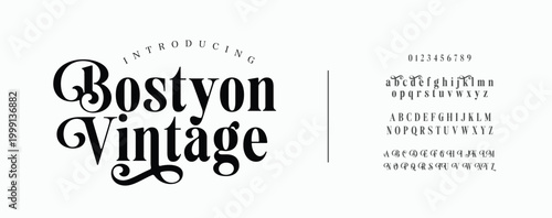 Bild auf Leinwand luxury elegant typography vintage serif font wedding invitation logo fashion