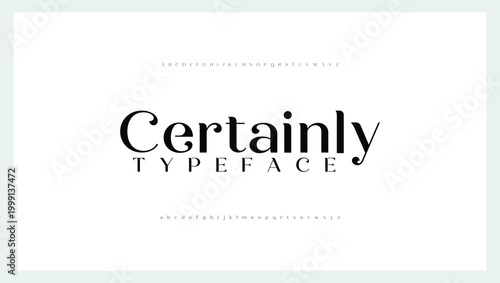 Beauty fashion Luxury font alphabet logo.  Typography typeface uppercase lowercase and number. vector illustration