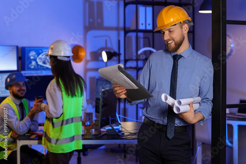 Male engineer working with ...