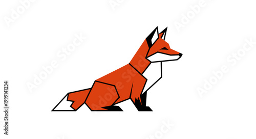 Geometric Fox Illustration Design.
