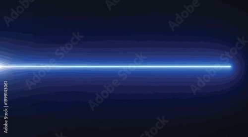 Glowing blue laser beam light effect