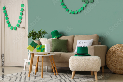 Interior of festive living ...