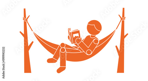 Robot Relaxing in Hammock.