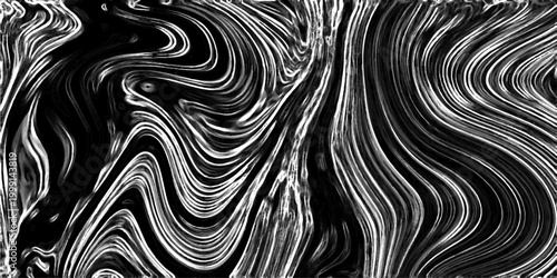High contrast black and white abstract swirling lines and fluid patterns creating a dynamic and energetic visual texture for graphic design