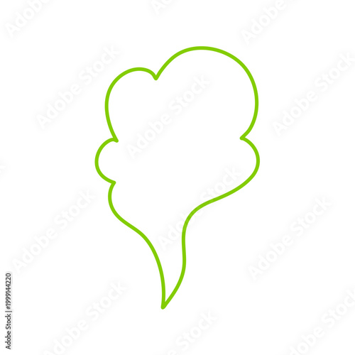 Smelly smoke outline style. Green poison clouds, toxic gas bubbles, cartoon bad stink, unpleasant smell vapour effect. Vector illustration.

