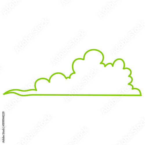 Smelly smoke outline style. Green poison clouds, toxic gas bubbles, cartoon bad stink, unpleasant smell vapour effect. Vector illustration.
