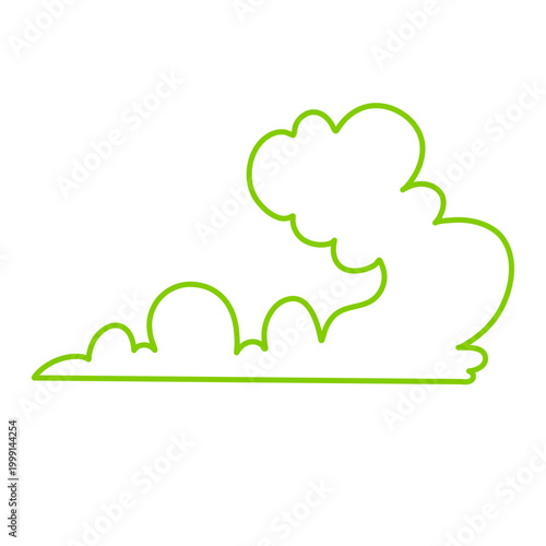 Smelly smoke outline style. Green poison clouds, toxic gas bubbles, cartoon bad stink, unpleasant smell vapour effect. Vector illustration.
