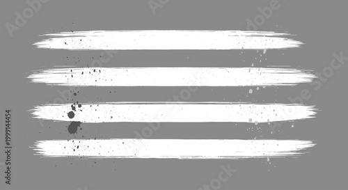 White Brush Strokes on Gray Background.