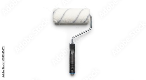 Paint roller tool isolated on white background for diy and home improvement