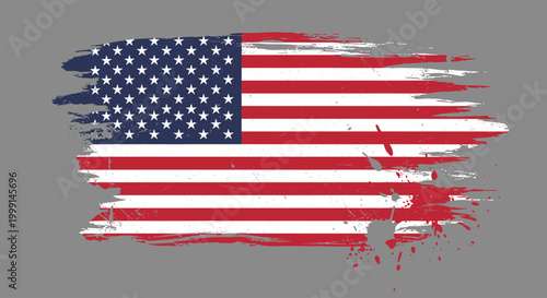 American flag with ripped edges symbol.