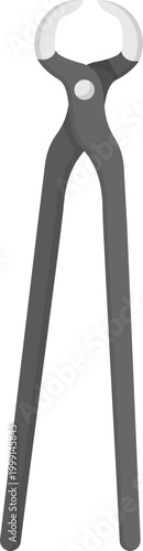 Horse Hoof Nippers Flat Illustration. Horse Nail Cutter Design Element Isolated on White Background