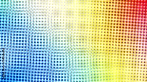 Vibrant rainbow gradient background, colorful halftone dot pattern texture, abstract soft blur wallpaper for digital design