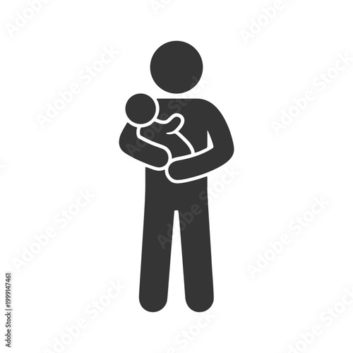 赤ちゃんを抱く人物のシルエットアイコン2