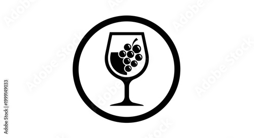 Wine Glass with Grapes Logo.