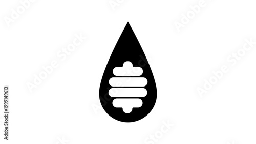 Honeycomb logo, black isolated vector silhouette