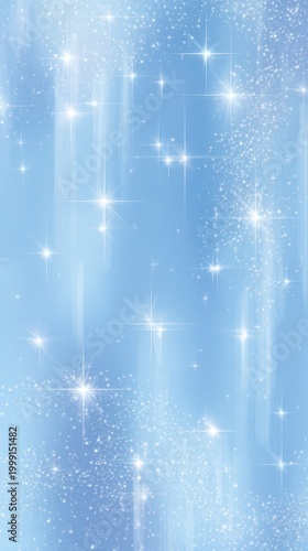Sparkling Blue Background with Light Streaks and Glitter