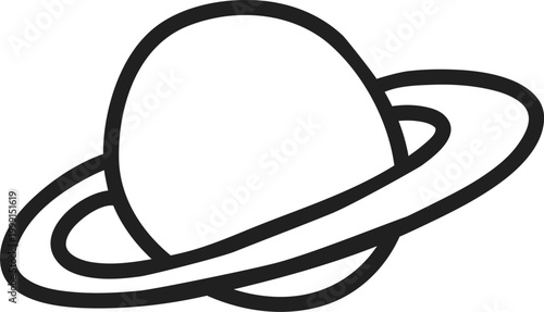 Saturn Planet with Rings in Space