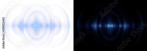 Futuristic blue radar waves spreading across the composition with glowing signal lines. Digital wireless communication interface.