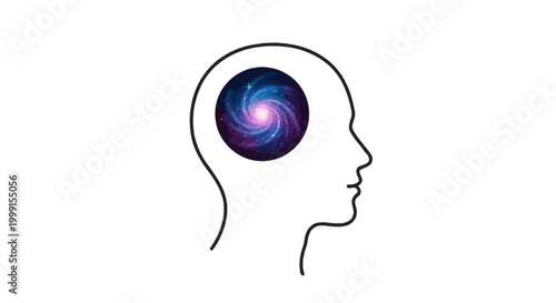 Human head with creative brain inside.